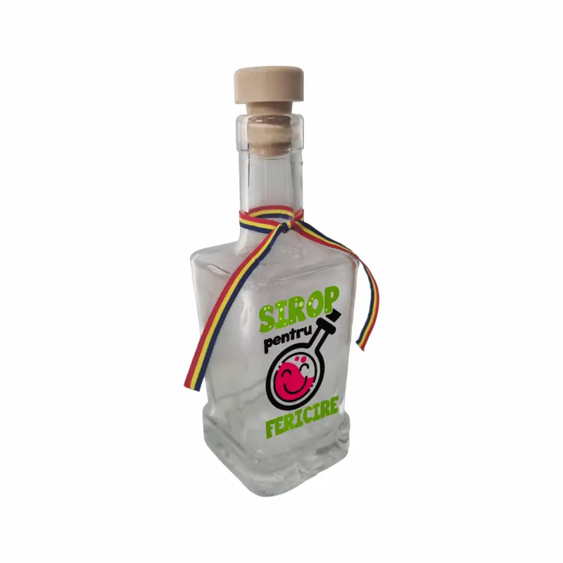 Sirop pentru fericire, sticla cu mesaj patrata, 250 ml, model divgs318 32